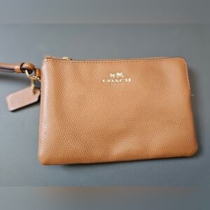 Coach Tan Leather Wristlet